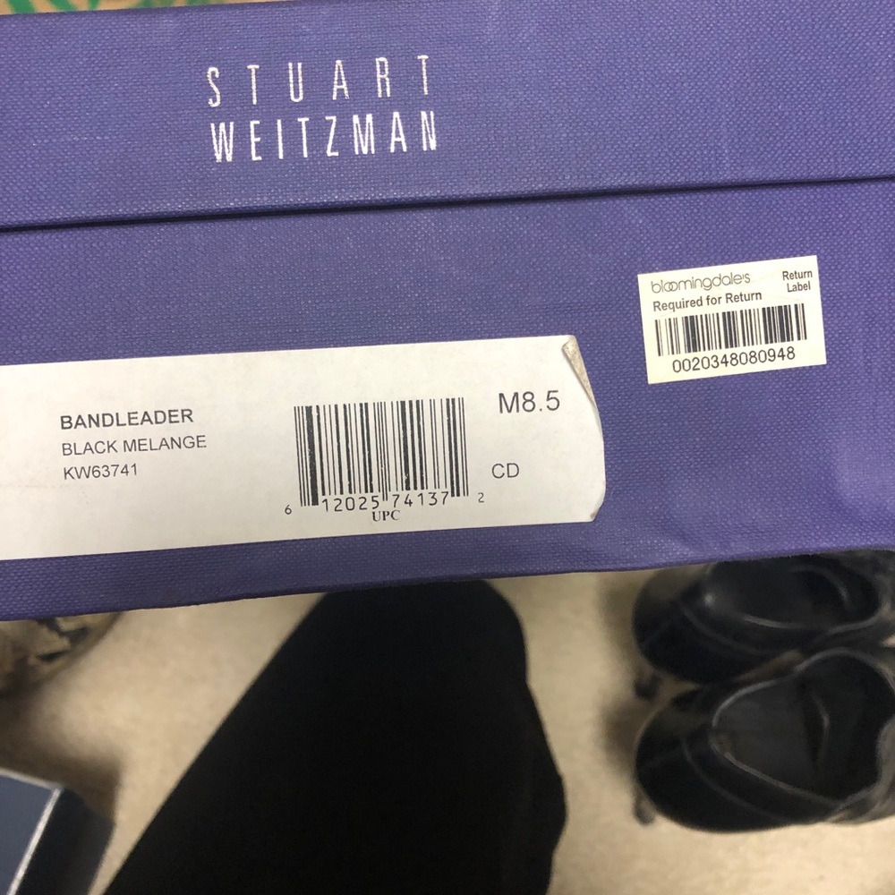 Stuart Weitzman Platform Heels Embossed Black 8.5 - image 4